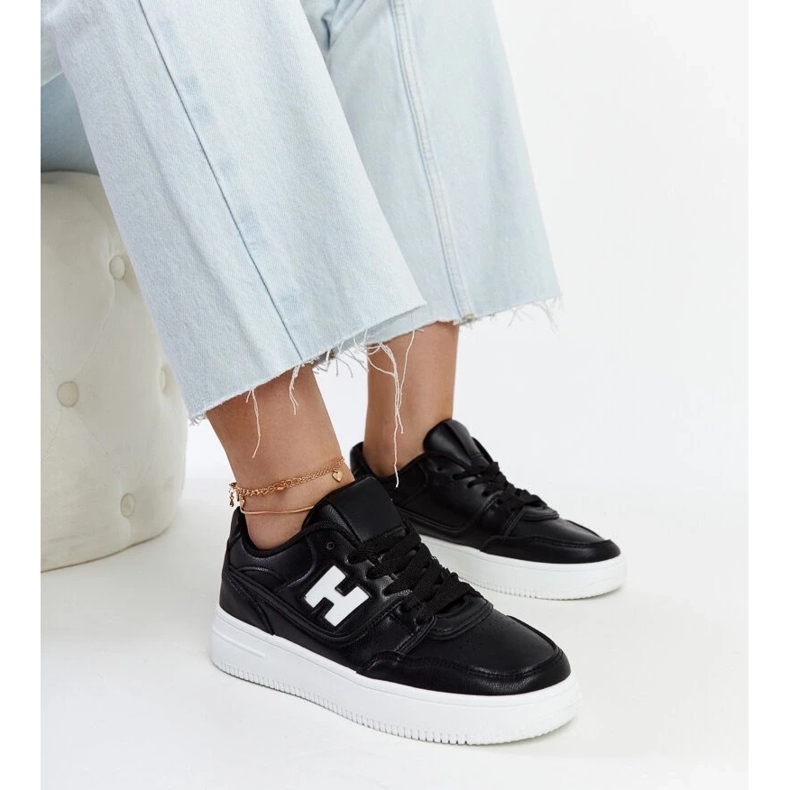 D/GMR Black sneakers on a white Mentha platform 2