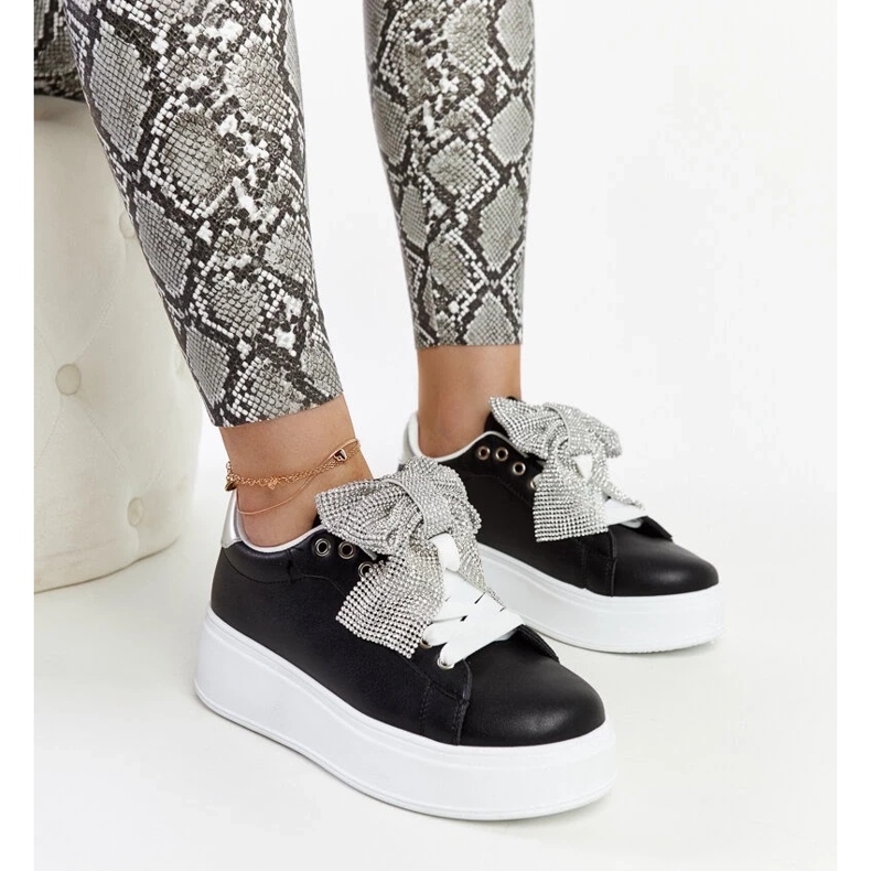 D/GMR Black sneakers on a high platform Rensje 1