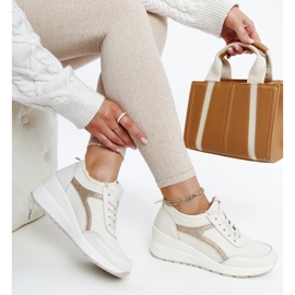 D/GMR Beige Hermina wedge sneakers 2