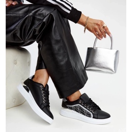 D/GMR Black platform sneakers with Fekete glitter 2