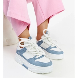 D/GMR White and blue sneakers on the Szekeres platform 1