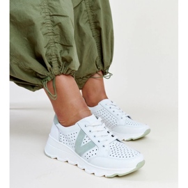 D/GMR Vinceza white leather openwork sneakers 1