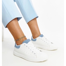 D/GMR White and blue sneakers on the Ariam platform 2