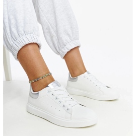 D/GMR White and silver sneakers on the Ariam platform 1