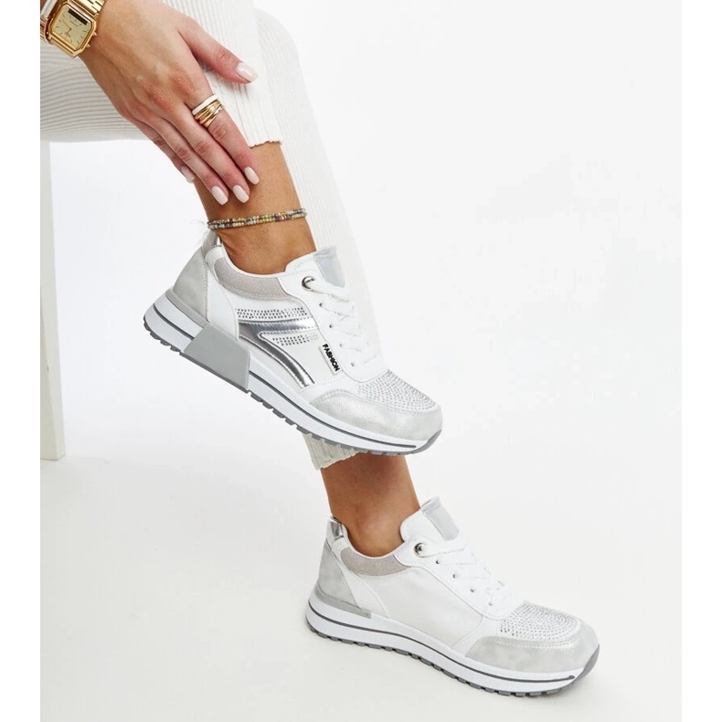 D/GMR Silver platform sneakers with Mauli rhinestones 2