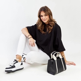 D/GMR Black and white Galit sneakers with a thick sole 2
