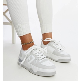 D/GMR White and gray Galit sneakers with a thick sole 1