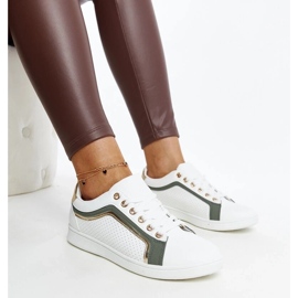 D/GMR White and green sneakers on the Amala platform 2