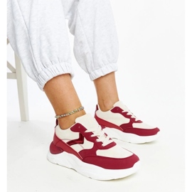 D/GMR Beige and red sneakers on the Nereida platform 2