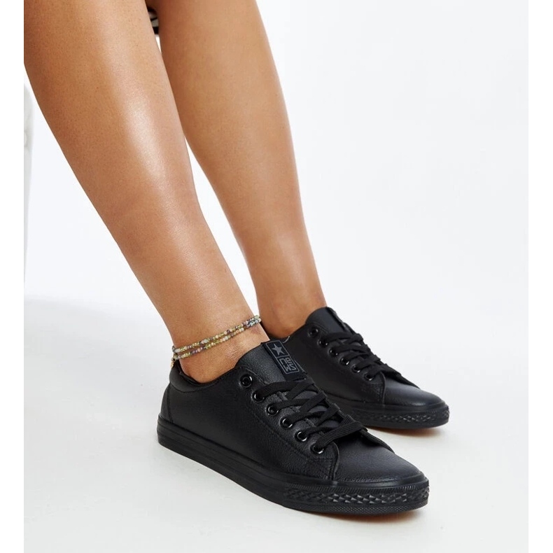 D/GMR Black eco-leather sneakers Luz 1