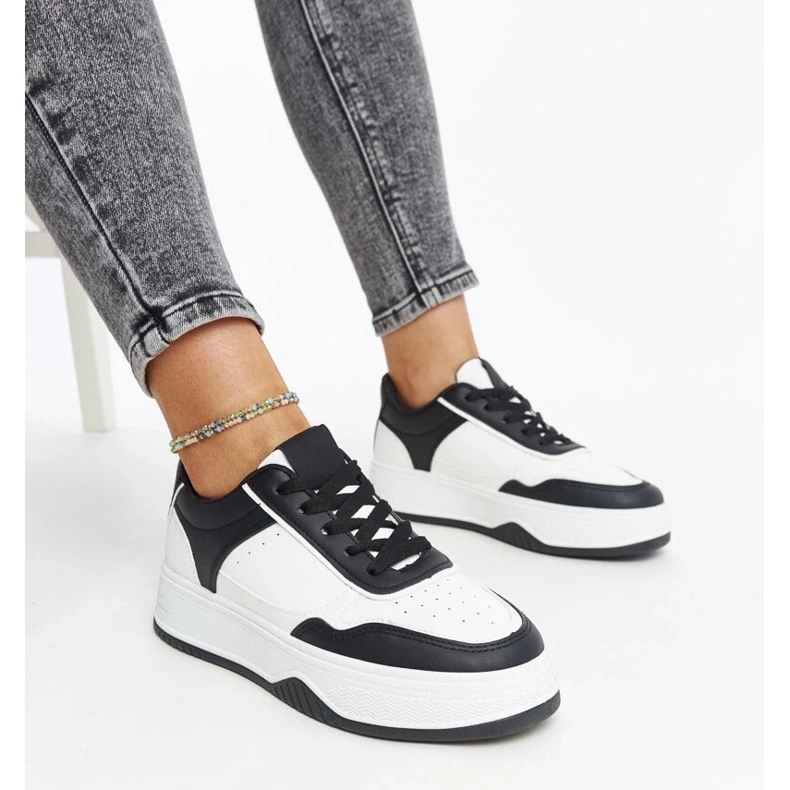 D/GMR White and black sneakers with a thick Rumai sole 1