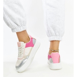 D/GMR White and pink sneakers with a thick Rumai sole 2
