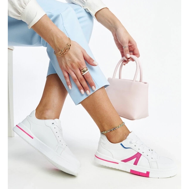 D/GMR White sneakers with zorica pink 2