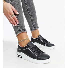 D/GMR Black openwork sneakers with Zorka glitter 1