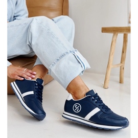 Navy blue women's sneakers by Cross Jeans 1