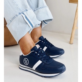 Navy blue women's sneakers by Cross Jeans 2