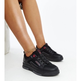 Black-gray women's sneakers cross jeans ll2r4012c 1