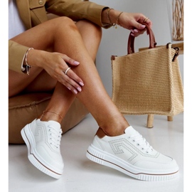 Beige leather sneakers rushd 1
