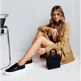 Black leather sneakers on the thick sole Attia 2