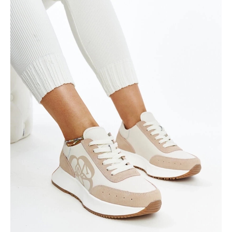 White and beige leather Sneakers Salimah 2 White and beige leather Sneakers Salimah 2