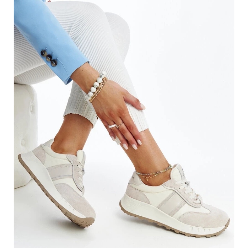 Gray leather sneakers by Nahas grey 1