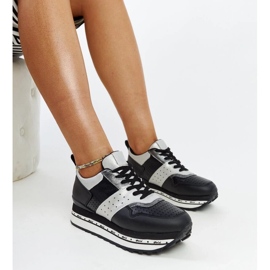 Black sneakers with a high sole from Askalua 1