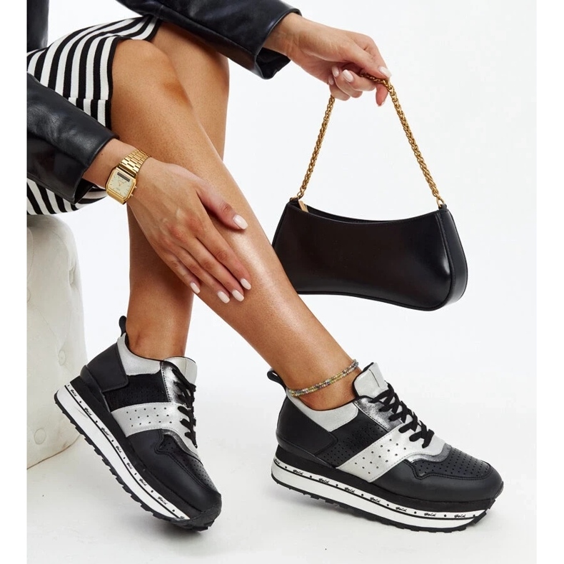 Black sneakers with a high sole from Askalua 2