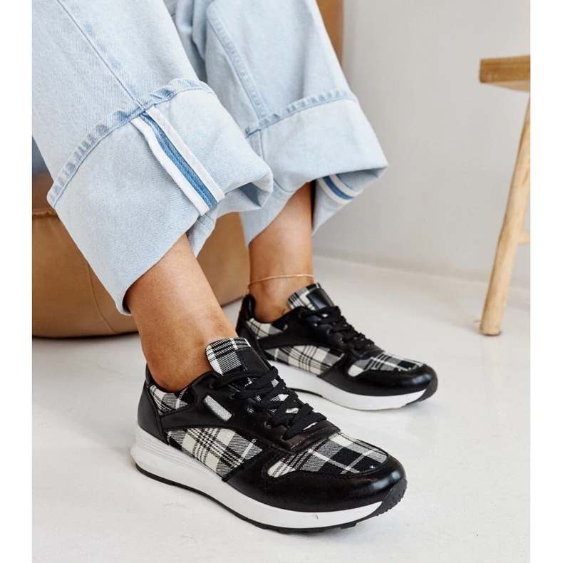 Black checkered sneakers 2