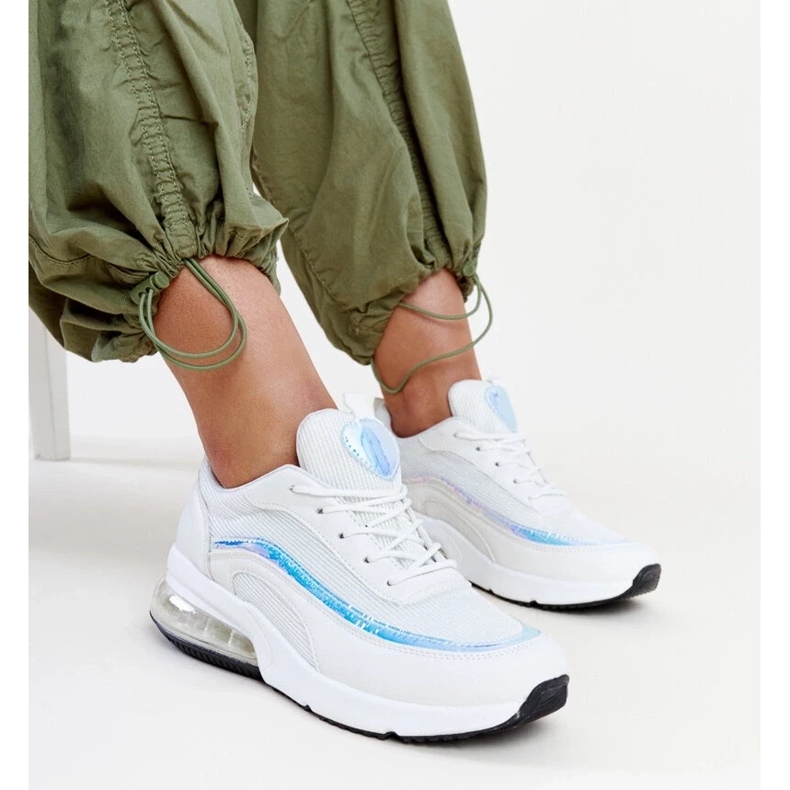 White sneakers with a Jelek hologram 1