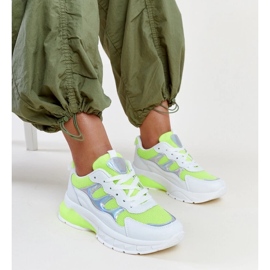 White and yellow sneakers with a thick Matea sole 1