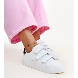 White and black velcro sneakers by Samala 1