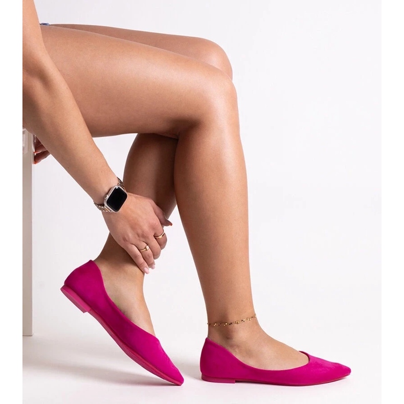 Mays pointy toe ballet flats pink 2