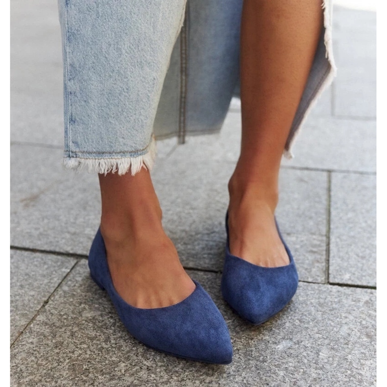 Mays pointy toe ballet flats blue 1