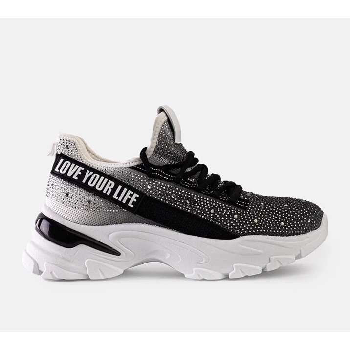 D/CEO White and gray shiny massive sneakers by Senai black 1