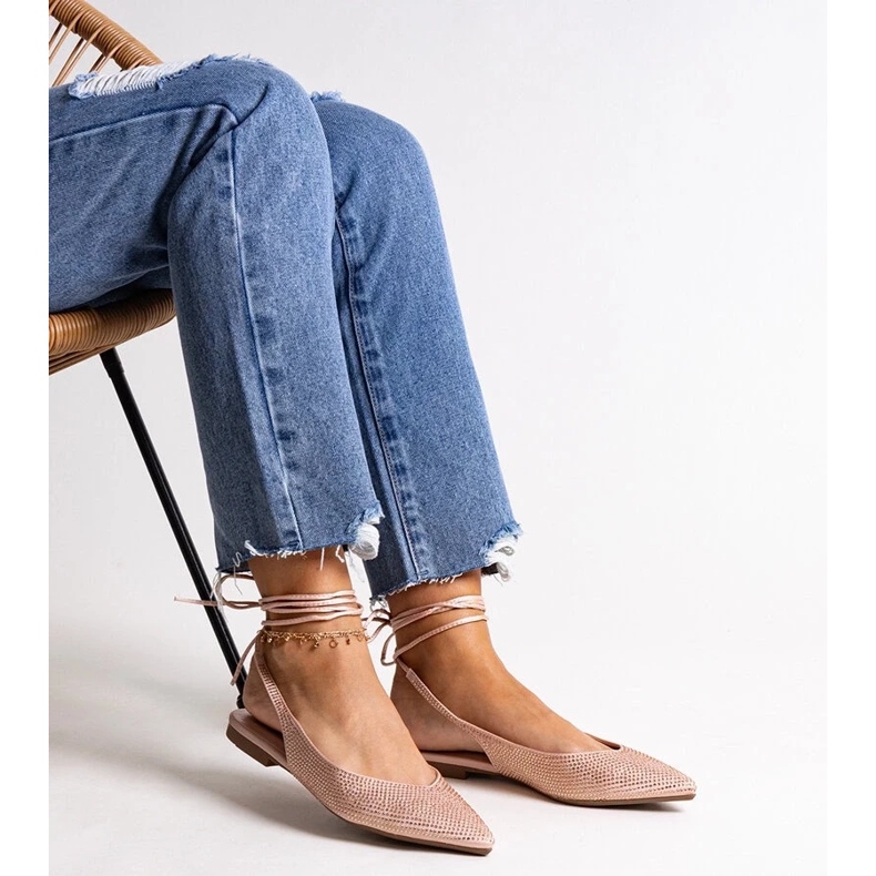 D/CEO Safine lace-up pink ballet flats with rhinestones 2