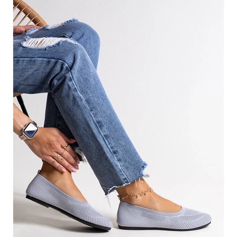 D/CEO Gray fabric ballet flats from Yafia grey 1