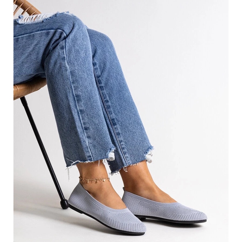 D/CEO Gray fabric ballet flats from Yafia grey 2