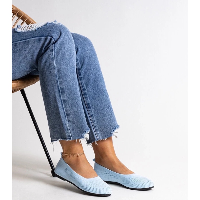 D/CEO Blue fabric ballet flats from Yafia 2