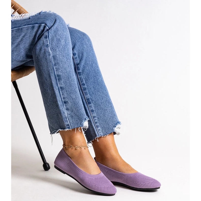 D/CEO Purple fabric ballet flats from Yafia violet 2