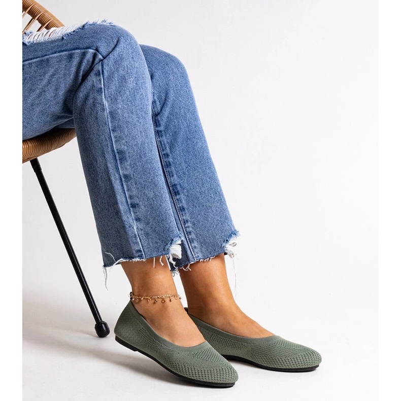 D/CEO Green fabric ballet flats from Yafia 2