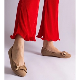 D/CEO Brown ballerina shoes decorated with a bow and an Esdras brooch 2 D/CEO Brown ballerina shoes decorated with a bow and an Esdras brooch 2
