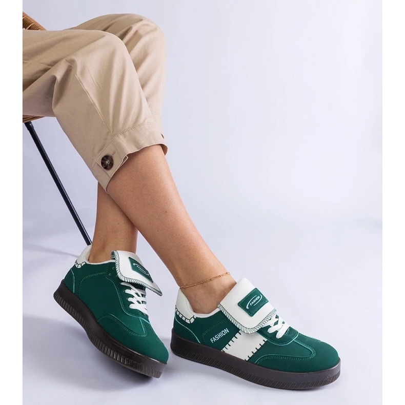 D/CEO Green platform sneakers with Puente stitching 2