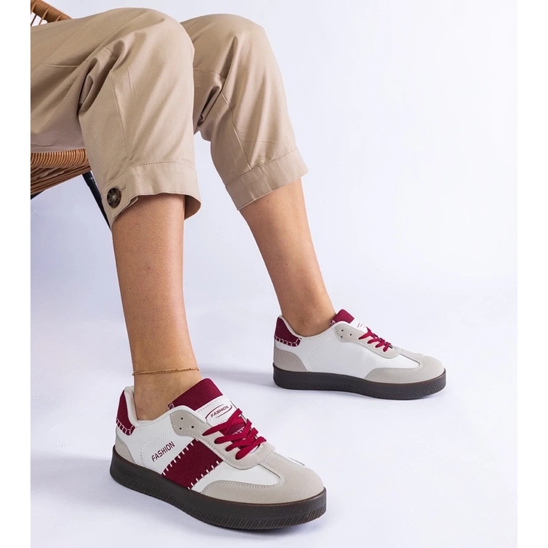 D/CEO Burgundy sneakers on the Puente stitching platform red 1