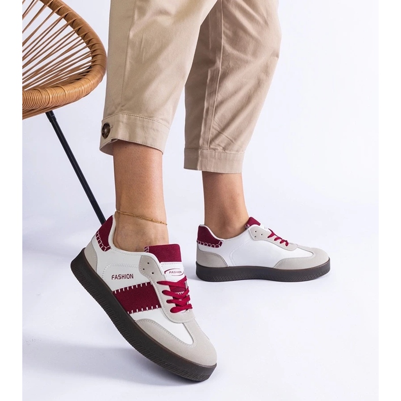 D/CEO Burgundy sneakers on the Puente stitching platform red 2