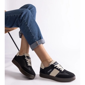 D/CEO Black platform sneakers with Puente stitching 1
