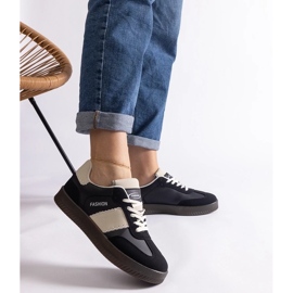 D/CEO Black platform sneakers with Puente stitching 2