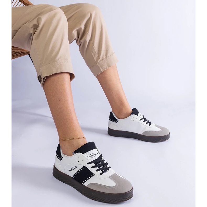 D/CEO White platform sneakers with Puente stitching 1