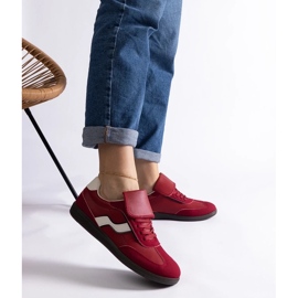 D/CEO Red low lace-up sneakers by Edelmira 1