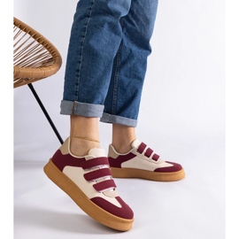 D/CEO Mena burgundy sneakers with Velcro fastening red 2