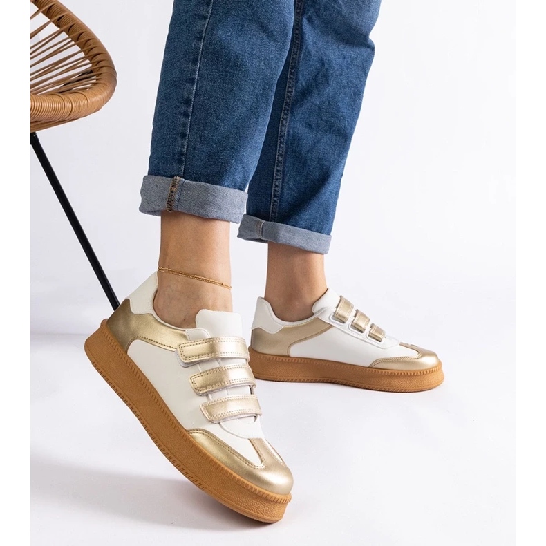 D/CEO Mena gold sneakers with Velcro fastening golden 2 D/CEO Mena gold sneakers with Velcro fastening golden 2